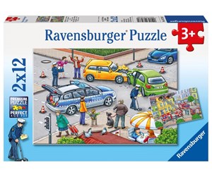 Puslespill - Ravensburger Blue Lights On The Way 2x12p - 10107578