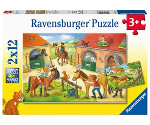 Puslespill - Ravensburger Happy Days At The Stables 2x12p - 10105178