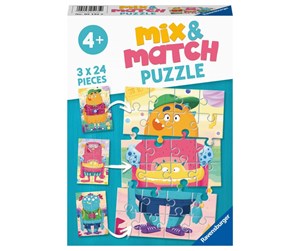 Puslespill - Ravensburger Mix & Match Monsters 3x24 Piece Puzzle - 10105135