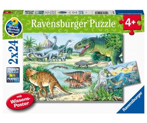 Puslespill - Ravensburger Dinosaurs Of Land And Sea 2x24p - 10105128