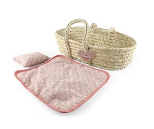 Dukker, Bamser & Utstyr - Happy Friend Wicker Moses Basket - 504318