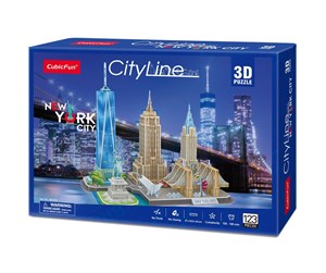 Puslespill - Cubic Fun City Line New York City 3D 123 pcs 3D Puslespill - 200255