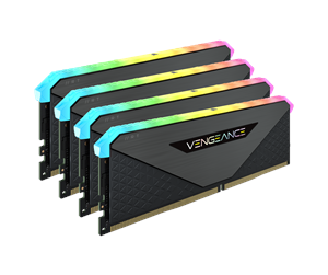 RAM - Corsair Vengeance RGB RT DDR4-3200 - 32GB - CL16 - Quad Channel (4 pcs) - AMD Optimized - Svart med RGB - CMN32GX4M4Z3200C16