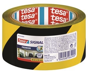 Tape & Lim - tesa Signal Premium Warning Marking Tape 66m x 50mm Yellow-Black - 58130-00000-01