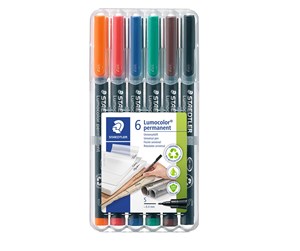 Skrive- & Tegneverktøy - Staedtler Universal pen Lumocolor perm S 6pcs - 313 WP6