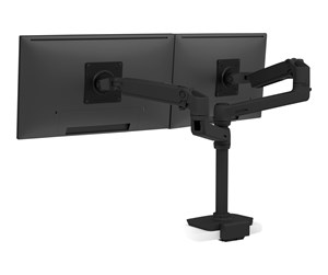 Skjermholder - Ergotron LX Dual Stacking Arm (matte black) with Low-Profile Top-Mount Clamp - 45-610-224