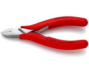 Håndverktøy - KNIPEX Elektronikk-sidekutter, Med gjennomstukket ledd - 77 11 115