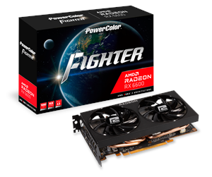 Grafikkort - PowerColor Radeon RX 6600 Fighter - 8GB GDDR6 RAM - Grafikkort - AXRX 6600 8GBD6-3DH