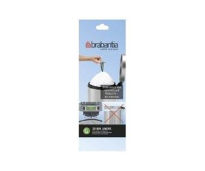 Rengjøring - brabantia Size G - trash can liner - 30 L - high-density polyethylene (HDPE) - white - pack of 20 - 24 62 65