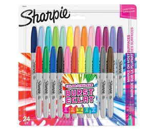 Skrive- & Tegneverktøy - Sharpie Permanent Markers | Fine Point | Colour Burst & Assorted Original | 24 Count - 1956292