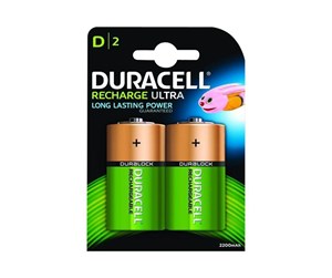 Batteri - DURACELL D Rechargeable Batteries NiMH (Pack-2) - 955998