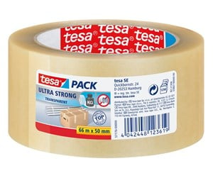 Tape & Lim - tesa pack Ultra Strong Packaging Tape 66m x 50mm Transparent - 57176-00000-08