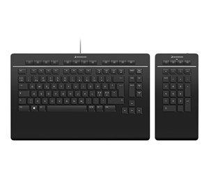 Tastatur - 3Dconnexion Keyboard Pro with Numpad - keyboard and numeric pad set - QWERTY - Nordic - Tastatur & Numerisk sett - Nordisk - Svart - 3DX-700094