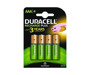 Batteri - DURACELL Recharge Plus NiMH 750mAh Rechargeable AAA Battery 1.2V - 990234