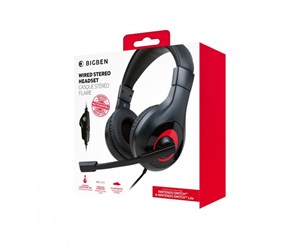 Spill - Tilbehør - BigBen Interactive Stereo Gaming Headset V1 - Black/Red - Headset - Nintendo Switch - SWITCHHEADSETV1