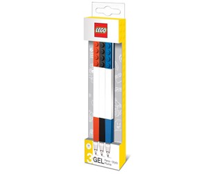 Skole - Euromic LEGO Stationery Gel pens 3 pcs. RED BLUE BLACK packed in colour box - 4003075-51513