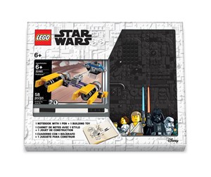 Skole - Euromic LEGO Star Wars Note book with 4x6 black brick 1 pen and building toy - 4005063-52527