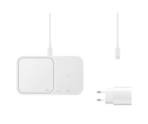 Mobil - Adaptere og ladere - Samsung Wireless Charger Duo (Incl. Power Adapter) - White - EP-P5400TWEGEU