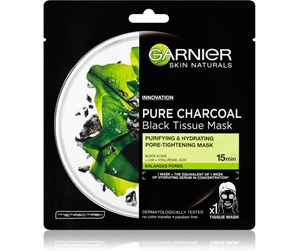 Ansiktspleie - Garnier Skin Naturals Pure Charcoal Black Sheet Mask with Seaweed Extract - 359347