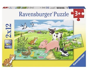 Puslespill - Ravensburger Baby Farm Animals 2x12p - 10107582-e