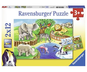 Puslespill - Ravensburger Animals In The Zoo 2x12p - 10107602