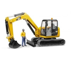 Leketøysbil - Bruder Cat® Mini Excavator with worker - 02466