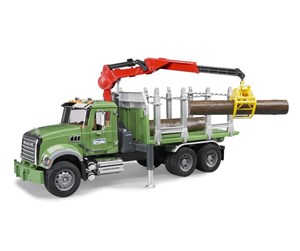 Leketøysbil - Bruder MACK Granite Timber truck with 3 trunks - 02824