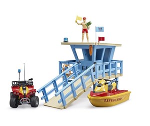 Lekesett - Bruder bworld lifeguard station with quad bike and personal water craft - 62780