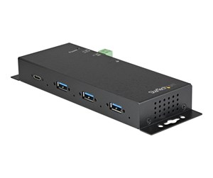 USB-hub - StarTech.com 4 Port USB C Hub 10Gbps - Metal Industrial USB 3.2/3.1 Gen 2 Type-C Hub - 3A/1C - USB-C or USB-A Host - Mountable - ESD/Surge (HB31C3A1CME) - hub - 4 ports USB-hub - 4 porter - Svart - HB31C3A1CME