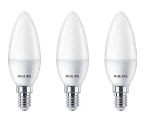 LED-lyspære - Philips LED-lyspære Candle 5W/827 (40W) Frosted 3-pack E14 - 929002968433