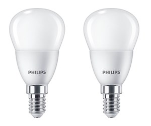 LED-lyspære - Philips LED-lyspære Mini-ball 5W/827 (40W) Frosted 2-pack E14 - 929002978163