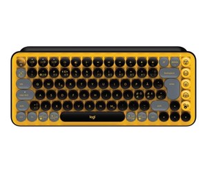 Tastatur - Logitech POP Keys Wireless Mechanical Keyboard With Emoji Keys - Blast Yellow - Tastatur - Nordisk - Gul - 920-010731