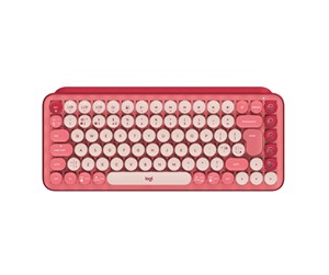 Tastatur - Logitech POP Keys Wireless Mechanical Keyboard With Emoji Keys - Heartbreaker Rose - Tastatur - Nordisk - Rød - 920-010733