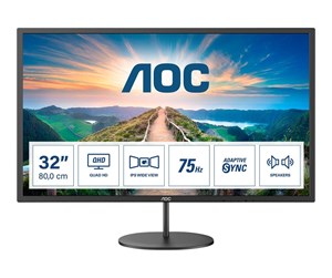 Skjerm - 32" AOC Q32V4 - 2560x1440 - 75Hz - IPS - Q32V4