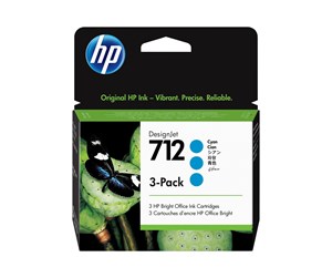 Printertilbehør blekk/toner - HP 712 / 3ED77A 3-Pack Cyan Ink - Blekkpatron Blå - 3ED77A