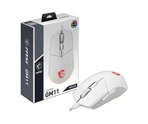 Mus - MSI Clutch GM11 - mouse - USB - white - Mus - Optisk - 6 - Hvit - S12-0401950-CLA