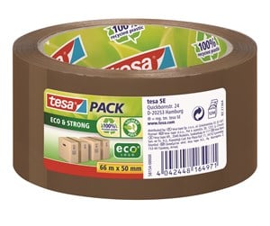 Tape & Lim - tesa pack eco & Strong Packaging Tape ecoLogo 66m x 50mm Brown - 58154-00000-00