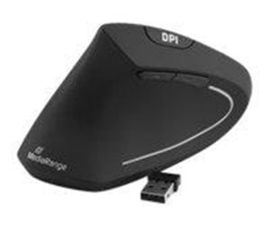 Mus - MediaRange - vertical mouse - 2.4 GHz - black - Vertical mouse - Optisk - 6 - Svart - MROS233