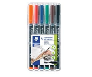 Skrive- & Tegneverktøy - Staedtler Universal pen Lumocolor perm M 6pcs - 317 WP6