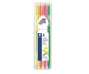 Skrive- & Tegneverktøy - Staedtler Highlighter tripl.textsurf.4pcs.box - 362 SB4