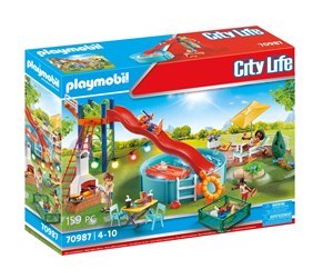 Playmobil - Playmobil City Life - Bassengfest med sklie - 70987