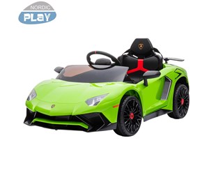 Elektrisk bil - Nordic Play Electric car Lamborghini Aventador 12V lime green Speed - 805-794