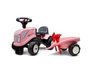 Kjøretøy - Falk Tractor with trailer rake and shovel Baby girl New Holland - 808-024