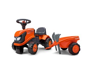 Kjøretøy - Falk Tractor with trailer rake and shovel Baby Kubota - 808-022