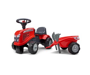 Kjøretøy - Falk  Ride-on tractor with trailer rake and shovel Baby Massey Ferguson - 808-021