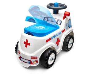 Kjøretøy - Falk Ambulance ride-on with storage steering wheel and horn - 808-001