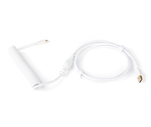 Tastatur - DUTZO Coiled Aviator Micro-USB B cable - White - Upgrade Accessories - Hvit - DCA-UMB-WHT