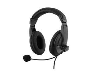 Hodetelefoner - Deltaco HL-50 - Headset - full size - wired - 3.5 mm jack - black - HL-50