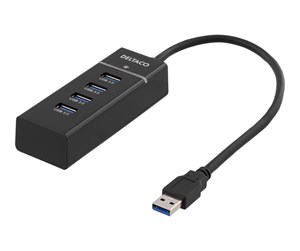 USB-hub - Deltaco UH-475 - Hub - 4 x SuperSpeed USB 3.0 USB-hub - 4 porter - Svart - UH-475