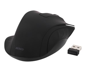 Mus - Deltaco MS-710 - Mouse optical 3 buttons wireless USB Black - Mus - Optisk - 3 knapper - Svart - MS-710